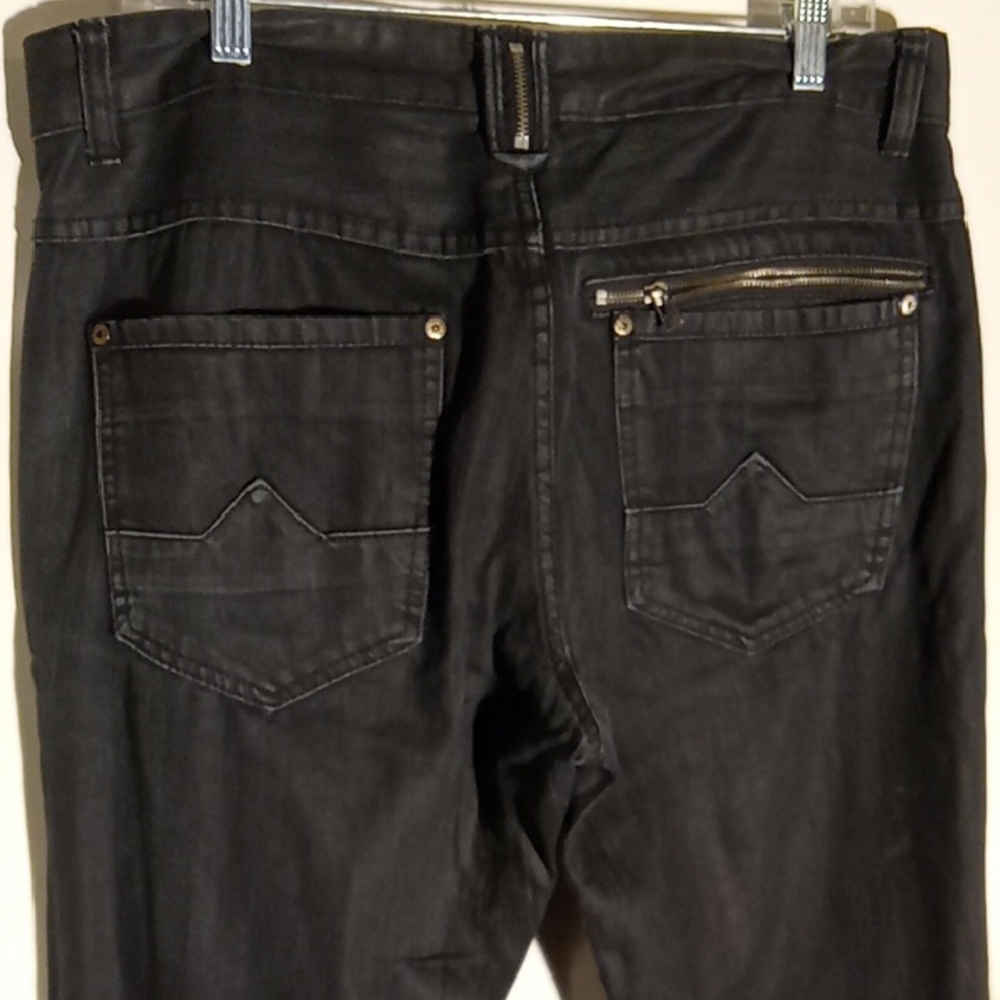 Men's Black Jeans Slim Straight Fair Condition Leg in Seam 31 In Like No Stretch